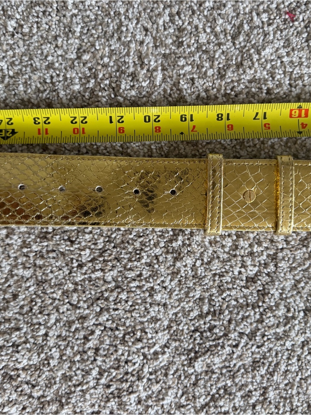 Vintage Gold Metallic Braided Buckle Adjustable Waist Belt Genuine Snakeskin - Picture 8 of 10